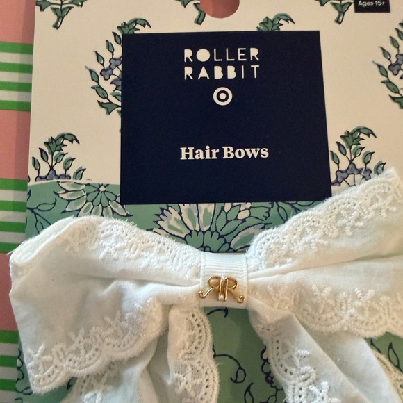 Roller Rabbit White Lace Ribbon Hair Clips - Picture 3 of 6